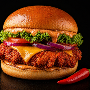 spicy chiken cheeseburger lafood