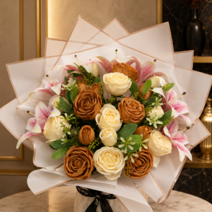 bouquet prestige roses & lys