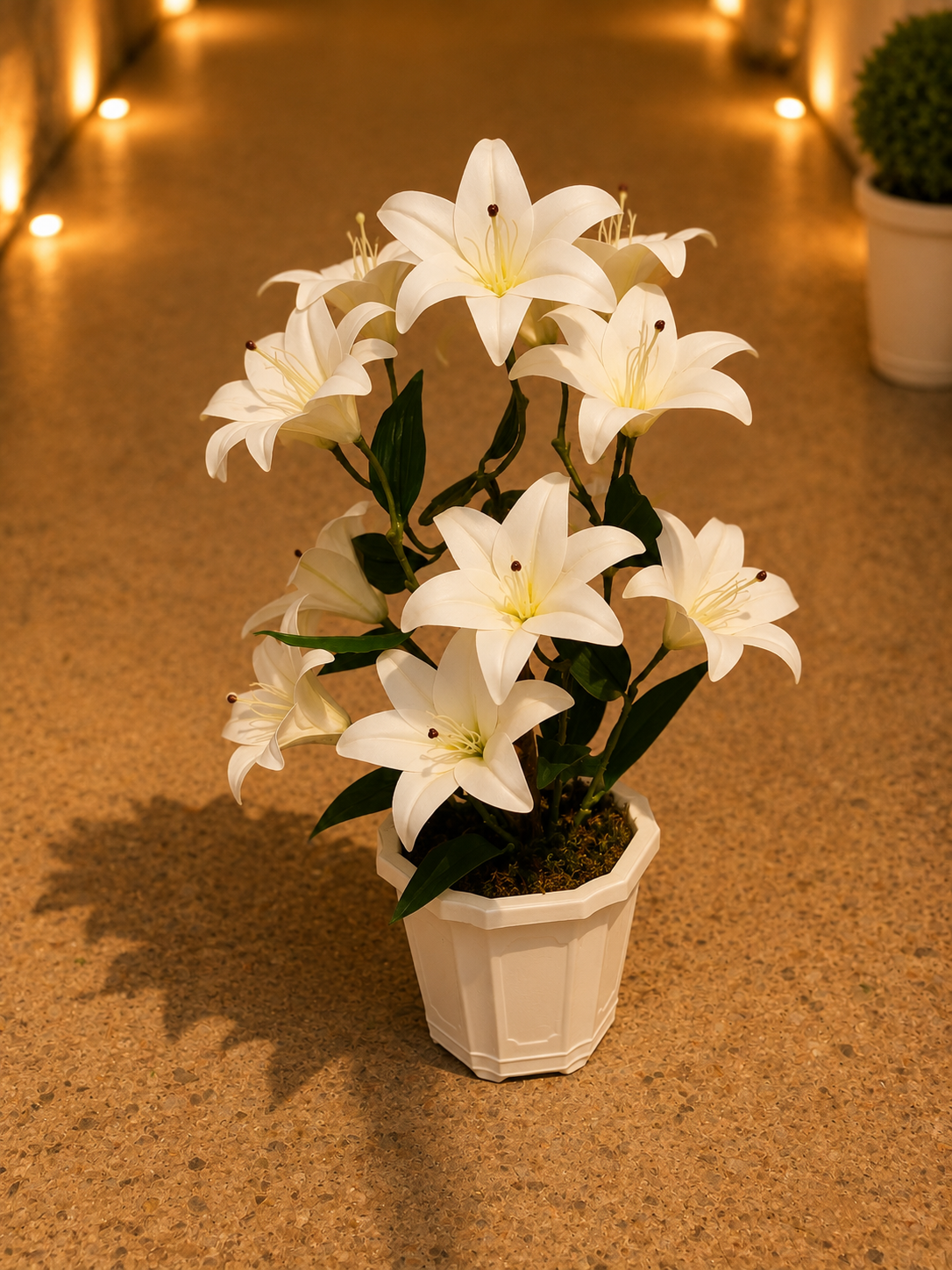lys blanc artificiel luxe en potblanc lys blanc artificiel luxe en potblanc